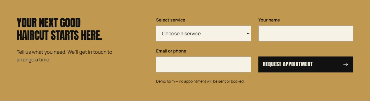 WESTCUT appointment request form